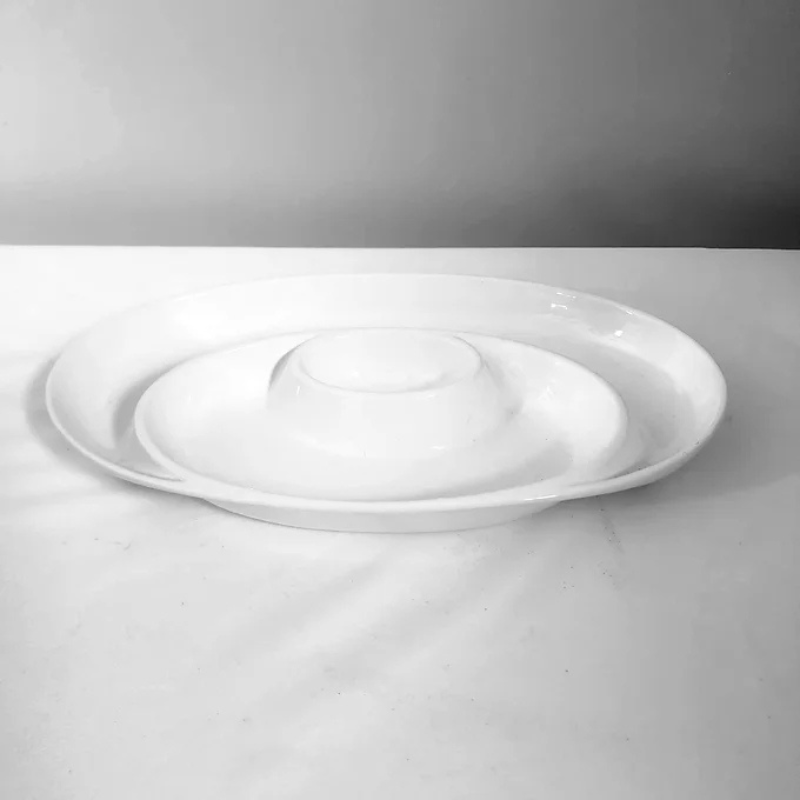 White Glass Appetizer Platter
