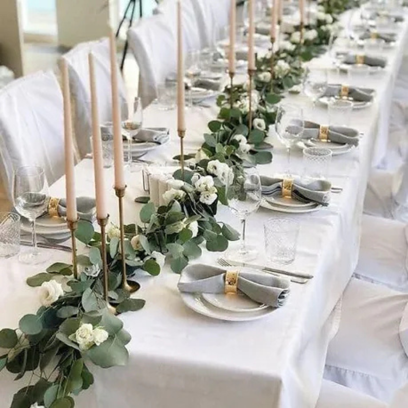 White Rectangle Tablecloth 