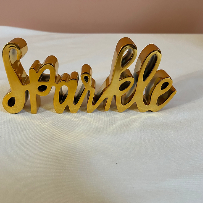 Gold Cursive Sparkle Centerpiece