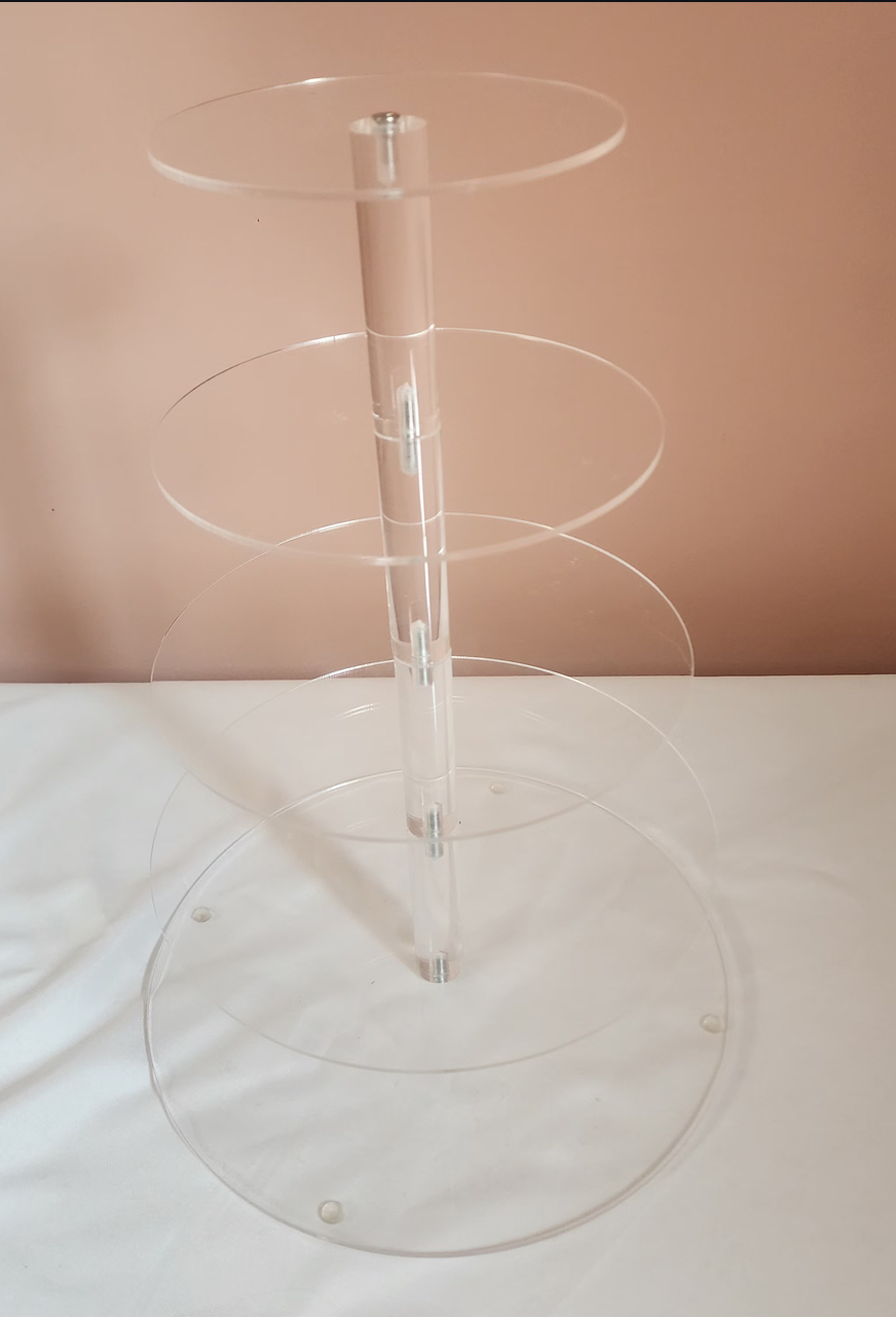 Clear Round FiveTier Cupcake Stand