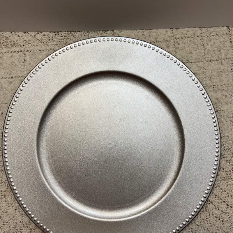 Silver Beaded Rim Plate Charger