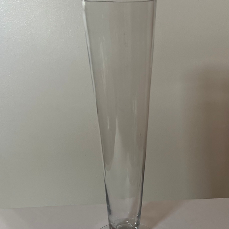 16 inch Trumpet Clear Glass Vase