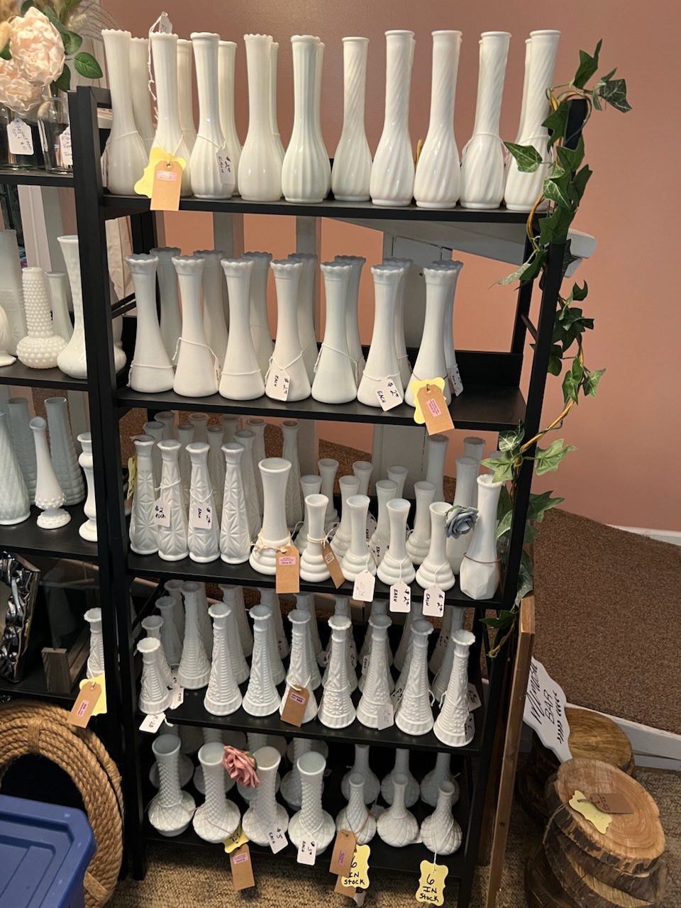 Assorted Milk Glass Bud Vases