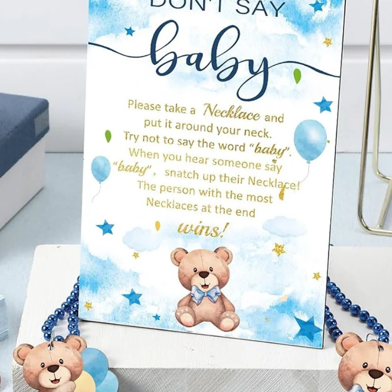 Dont Say Baby Game  Baby Blue Teddy Bear Theme