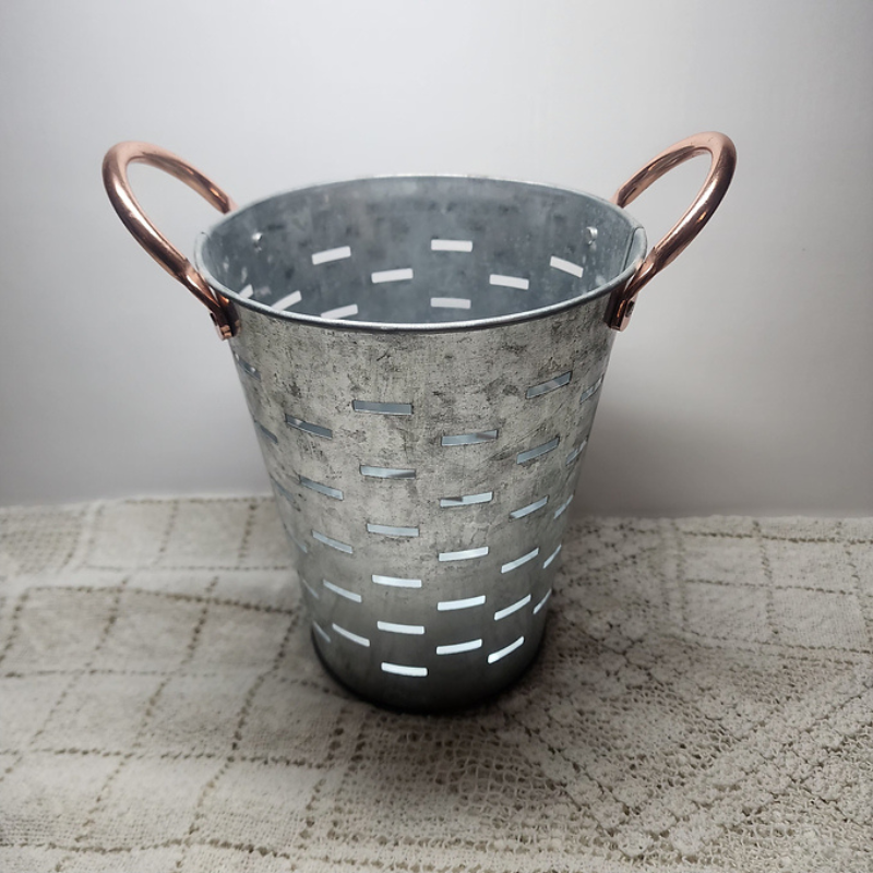 Olive Bucket with Copper Handles