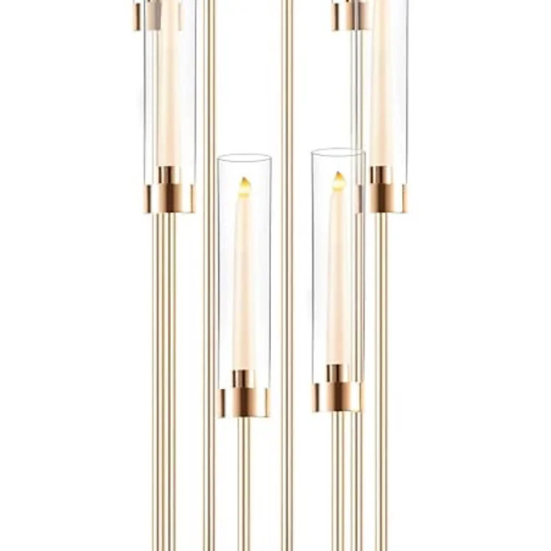 Large Gold Floor Candelabra Centerpiece 8 Arm 