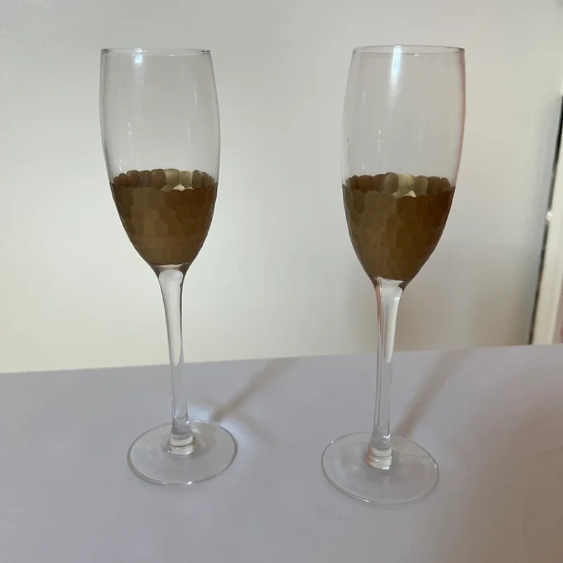 Toasting Gold Champagne Flutes 