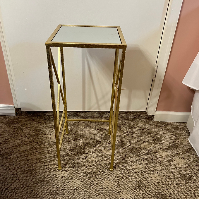 Gold Mirror Table Pedestal Stand 