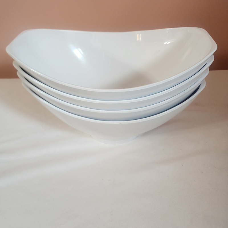Large Oval White Plastic Serving Bowl