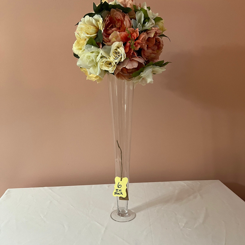 23.5 inches Trumpet Clear Glass Vase Centerpiece
