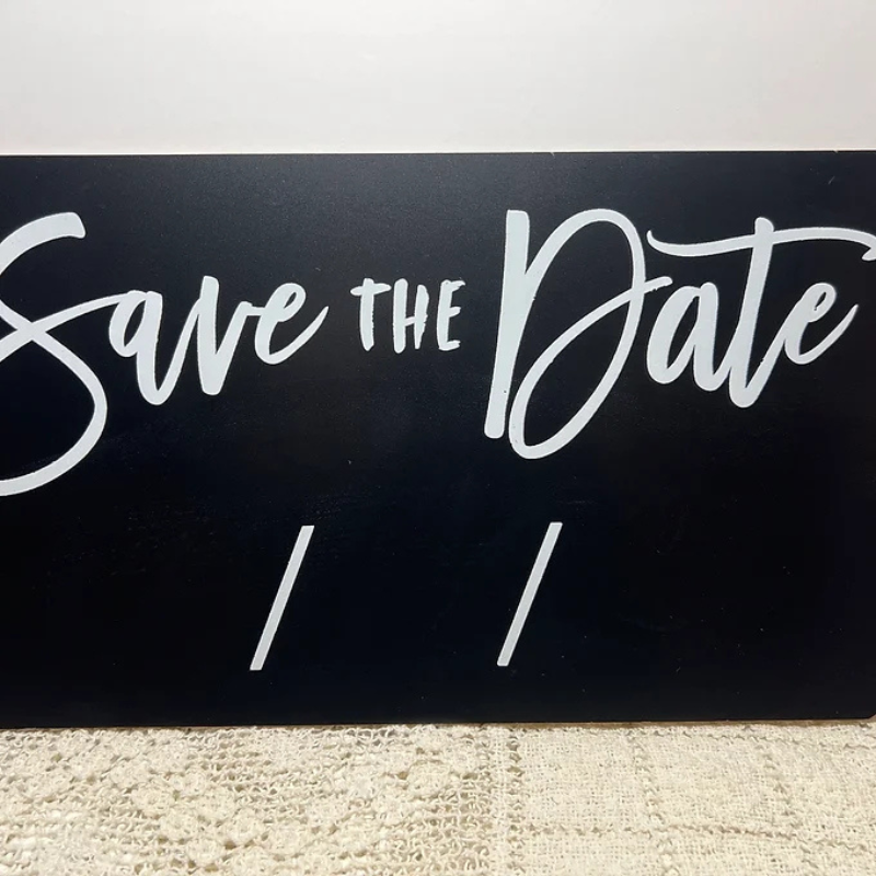 Save the Date Black Sign