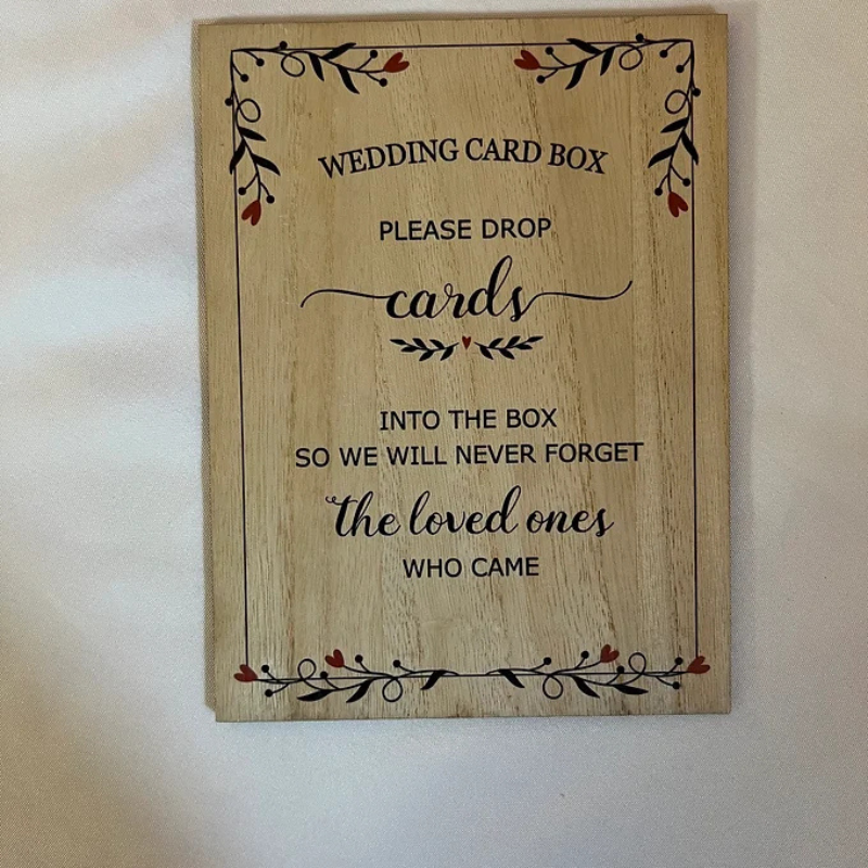 Wood Wedding Card Sign