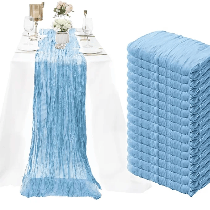 Baby Blue Cheesecloth Table Runner  10 ft