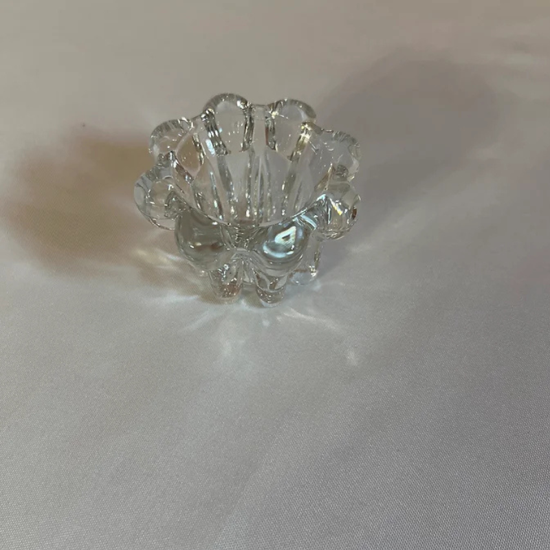 Vintage Clear Glass Candle Holders
