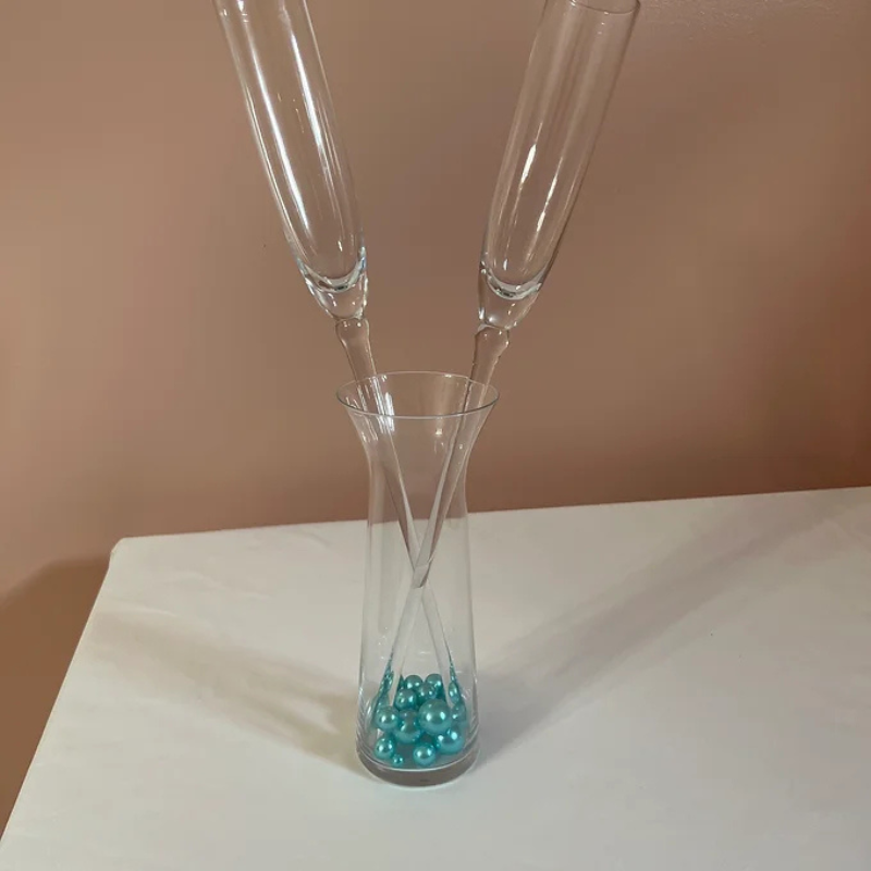 Glass Blown Flute Set with Vase 3 Piece Collection