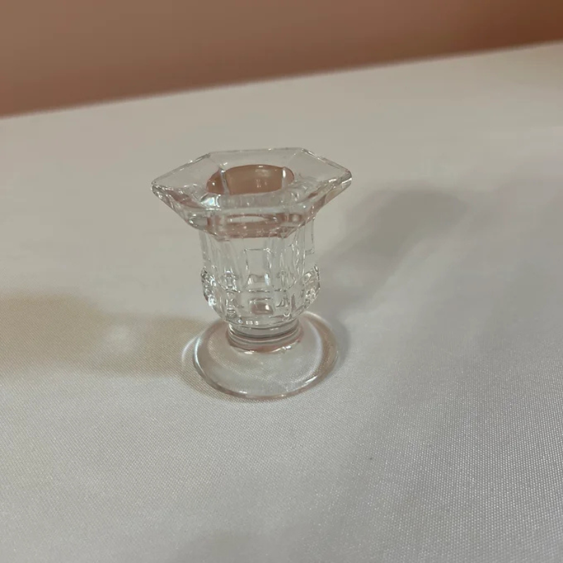 Clear Glass Tapered Candle Holder