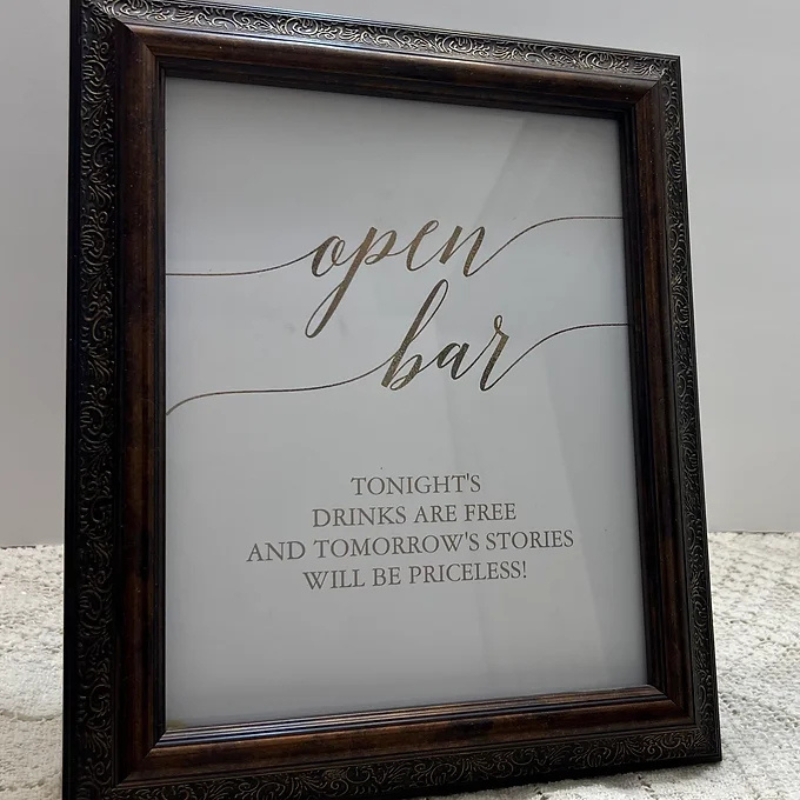 Open  Bar Sign