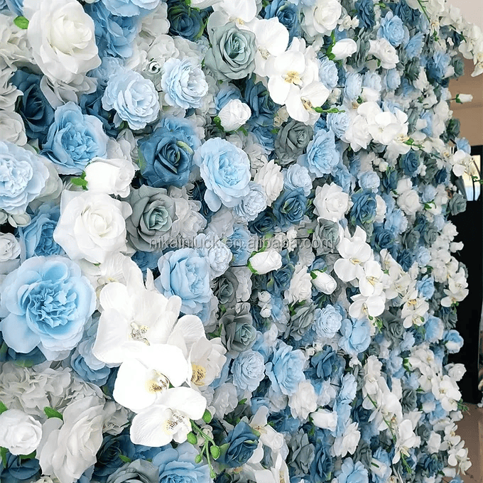 Blue White Flower Wall