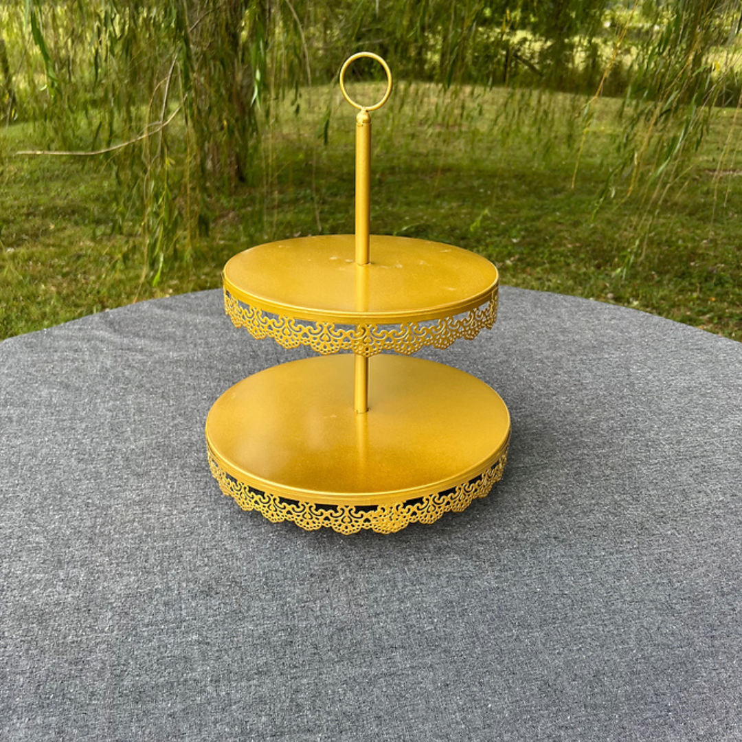 Gold 2 Tier Dessert Stand