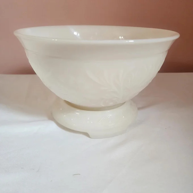 White Milk Glass Punch Bowl