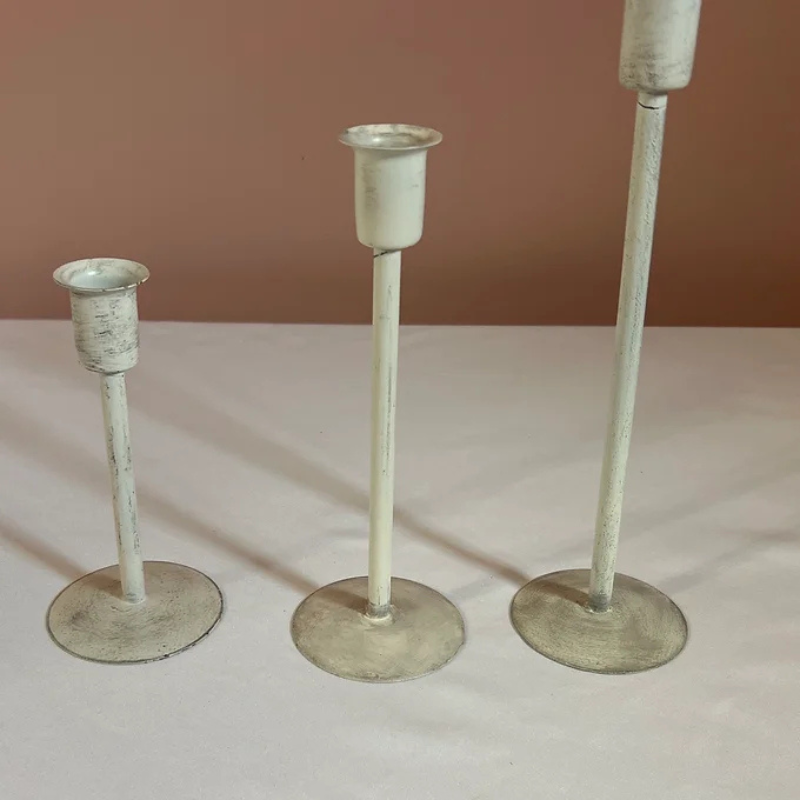 Cream Candle Holders Set of 3 