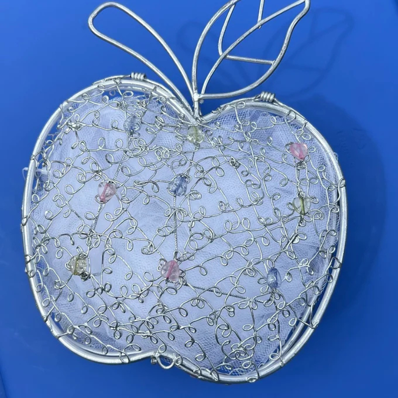 Apple Wire Basket with Tulle Inside