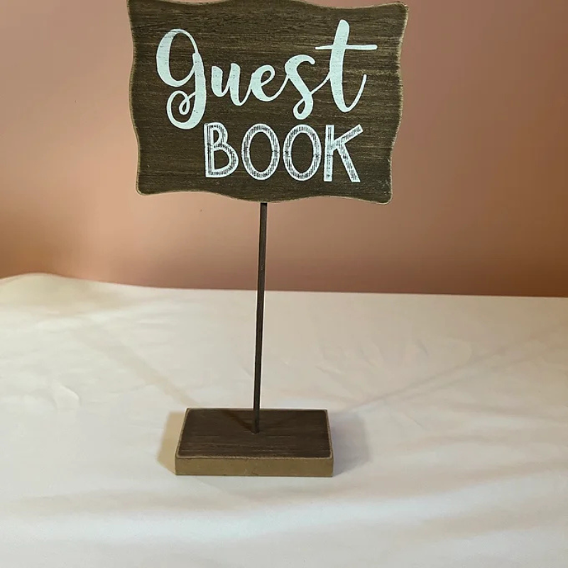 Wooden Self Standing Guest Book Sign Tall